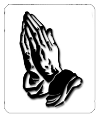 DF35-516-BK-WT Black Praying Hands White